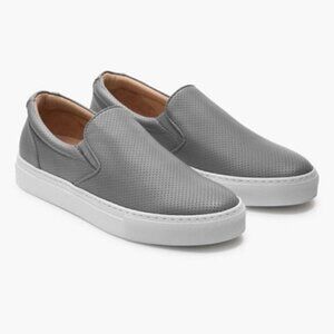GREATS Gray Wooster Perforated Leather Slip On Sneakers, size 9
